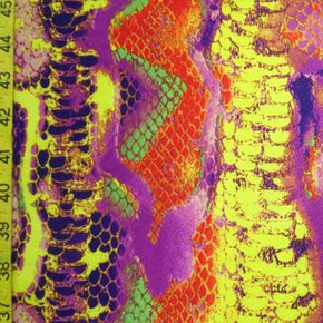 Multi-Colored Snakeskin Print on Polyester Spandex