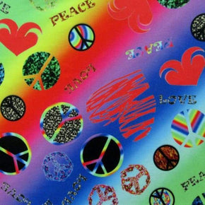  Love & Peace Love & Peace Print on Polyester Spandex