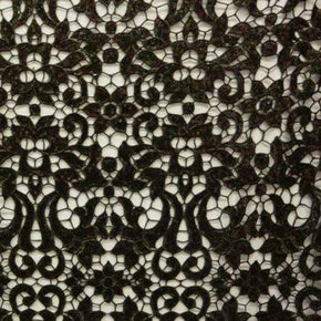  Black 3D Guipure Floral Lace Sequin 