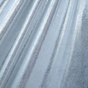  Silver/White Matrix Dot Metallic Foil on Nylon Spandex