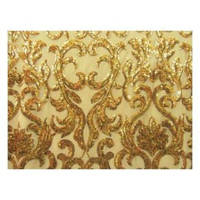  Gold Shiny Fancy Sequins on Polyester Mesh