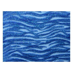  Royal/Pearl Fancy Glitter Sequin on Polyester Mesh