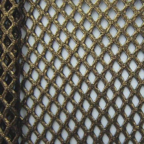  Gold/Black Metallic Foil Cabaret Big Hole Mesh on Mesh