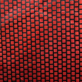  Red/Black Metallic Foil on Polyester Spandex