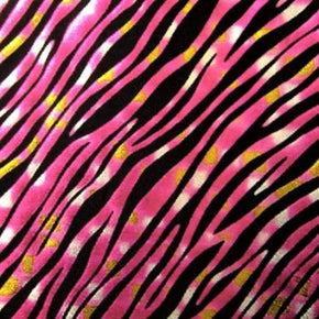  Black/Fuchsia Animal Print Metallic Foil on Nylon Spandex