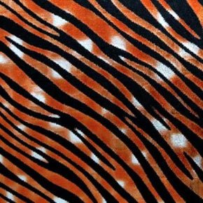  Orange/Black Animal Print Metallic Foil on Nylon Spandex