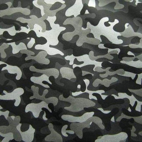  Gray/Black/White Camouflage Metallic Print on Polyester Spandex