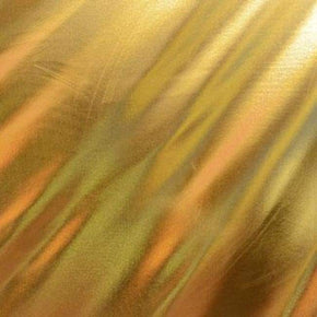  Gold Metallic Solid Colored Metallic Foil on Polyester Spandex