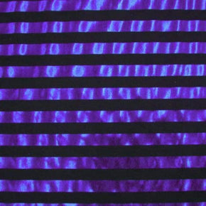  Purple/Black .75" Metallic Foil Stripes on Nylon Spandex
