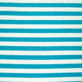  Turquoise/White Striped Printed Cotton