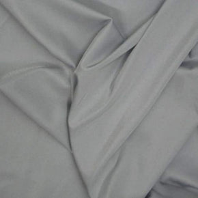 Grey Solid Colored Shiny Millikin Tricot on Nylon Spandex