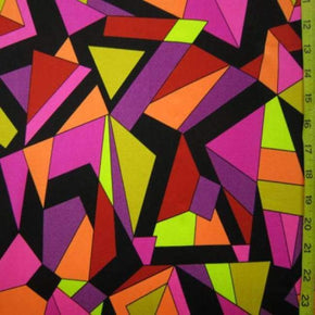 Multi-Colored Geometric Shapes Print on Nylon Spandex