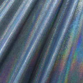  Navy/Silver Solid Colored Mirror Metallic Foil on Nylon Spandex