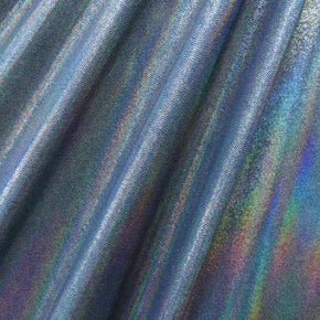  Navy/Silver Solid Colored Mirror Metallic Foil on Nylon Spandex