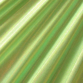  Neon Green/Gold Solid Colored Mirror Metallic Foil on Nylon Spandex