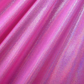 Neon Pink/Silver Solid Colored Mirror Metallic Foil on Nylon Spandex