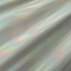  White/Gold Solid Colored Mirror Metallic Foil on Nylon Spandex
