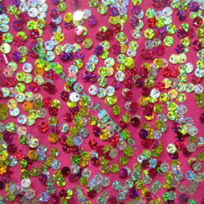 Multi-Colored Holographic Colorful 5mm Sequins on Polyester Spandex