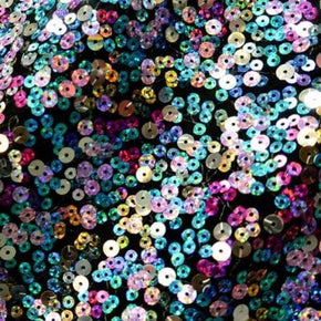  Turquoise/Purple Colorful Sequins on Polyester Spandex