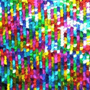 Rainbow Colorful Sequins on Stretch Mesh