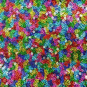 Rainbow Holographic Colorful 2mm Sequin on Stretch Mesh