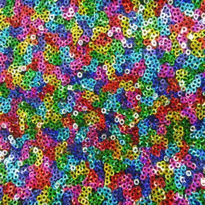 Rainbow Holographic Colorful 2mm Sequin on Stretch Mesh