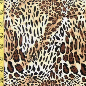  Beige/Brown/White Leopard Print on Nylon Spandex