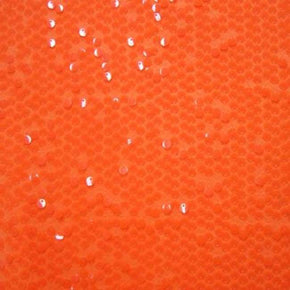  Neon/Orange Solid Colored Shiny Holographic 5mm Sequin on Spandex