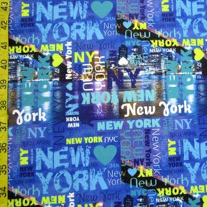 Multi-Colored New York Print on Polyester Spandex