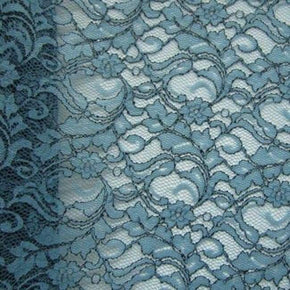 Steel Blue Fancy Floral Lace 
