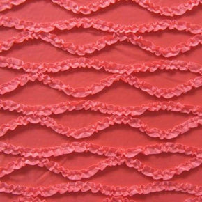  Neon coral Ribbon on Stretch Mesh