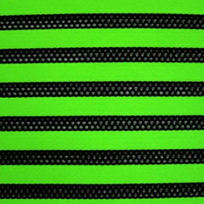  Lime/Black Striped Spandex on Net