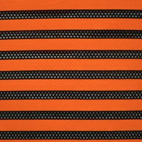  Orange/Black Striped Spandex on Net