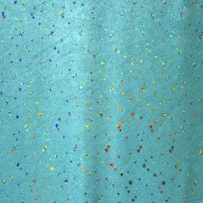  Silver/Baby Blue Holographic Sequins & Shiny Foil on Polyester Spandex