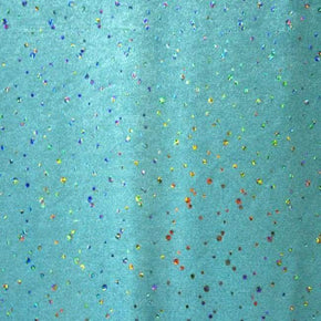  Silver/Baby Blue Holographic Sequins & Shiny Foil on Polyester Spandex