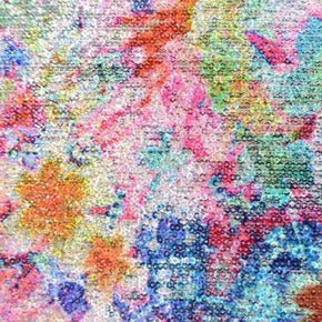 Multi-Colored Fancy 3mm Sequins on Polyester Mesh
