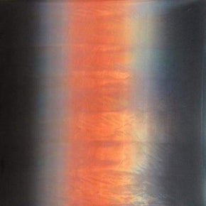  Black/Neon Orange Ombre Holographic Mirror Foil on Polyester Spandex