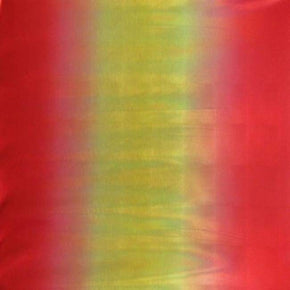  Crimson/Yellow Ombre Holographic Mirror Foil on Polyester Spandex