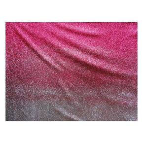  Fuchsia/Silver Ombre Two-Tone Glitter on Polyester Mesh
