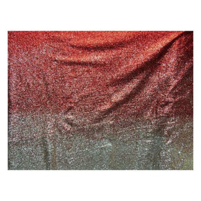  Red/Silver Ombre Two-Tone Glitter on Polyester Mesh