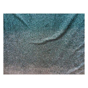 Turquoise/Silver Ombre Two-Tone Glitter on Polyester Mesh