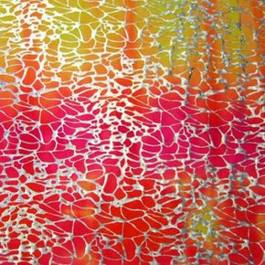  Coral/Orange Holographic Ombre Web Metallic Foil on Nylon Spandex