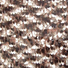  Brown/White Colorful Oval Shape Sequins on Polyester Mesh