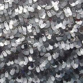  Gray/White Colorful Oval Shape Sequins on Polyester Mesh