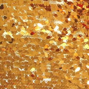  Copper Oval Shaped Sequins on Polyester Mesh