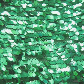  Green Oval Shaped Sequins on Polyester Mesh