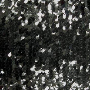  Black Oval Shaped Sequins on Polyester Mesh