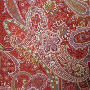 Multi-Colored Paisley Print on Polyester Spandex