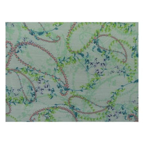  Pink/White/Green Paisley Floral Printed Mesh 