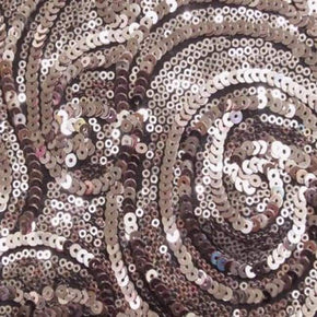  Rose Pink Paisley Shiny Sequins on Polyester Mesh